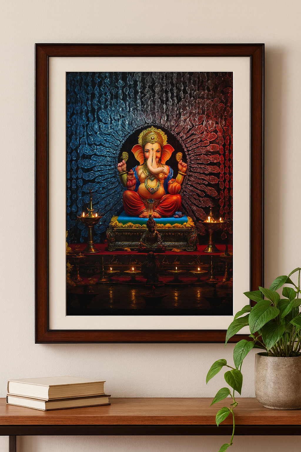 Divine Lord Ganesha Wall Art – Premium Framed Poster